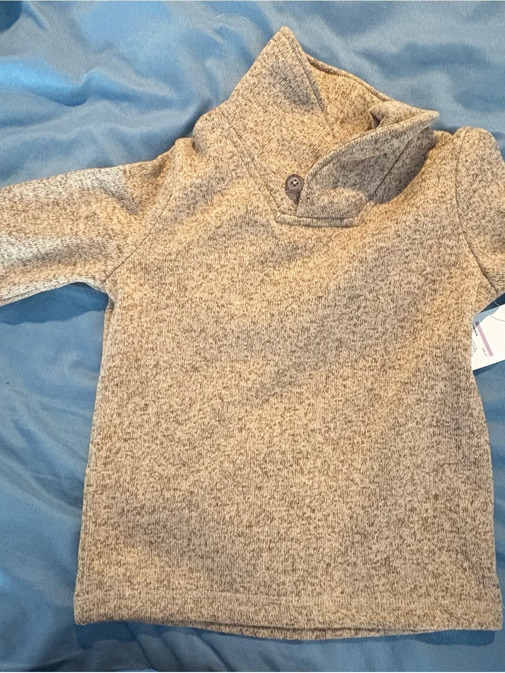 jumping beans Heather Gray Knit Sweater with Button Collar